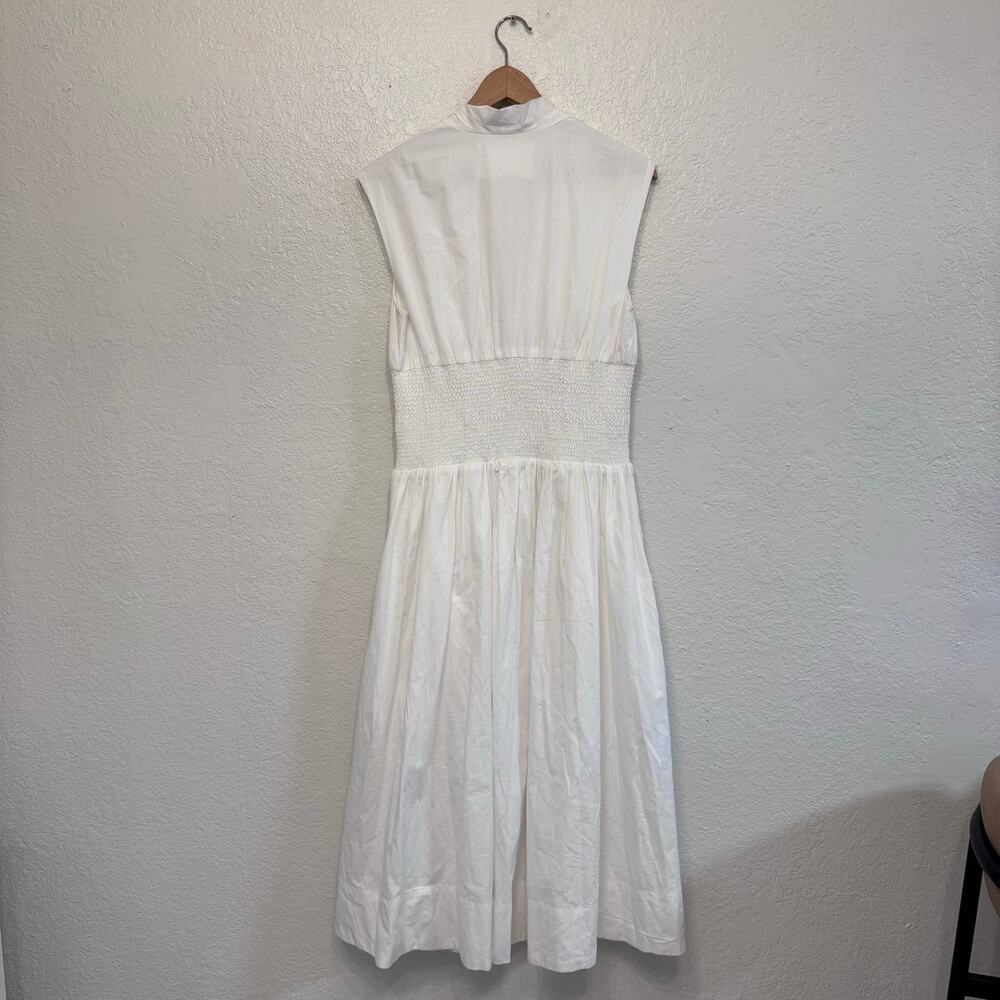 Anthropologie Tommie Zip-Front Midi Dress Modal Cotton Size Medium White - Picture 8 of 9